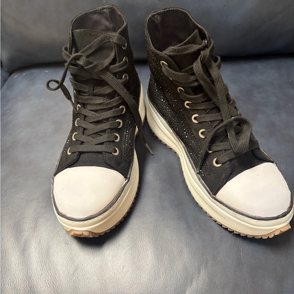 Wild Pair Black and White High-Top Sneakers